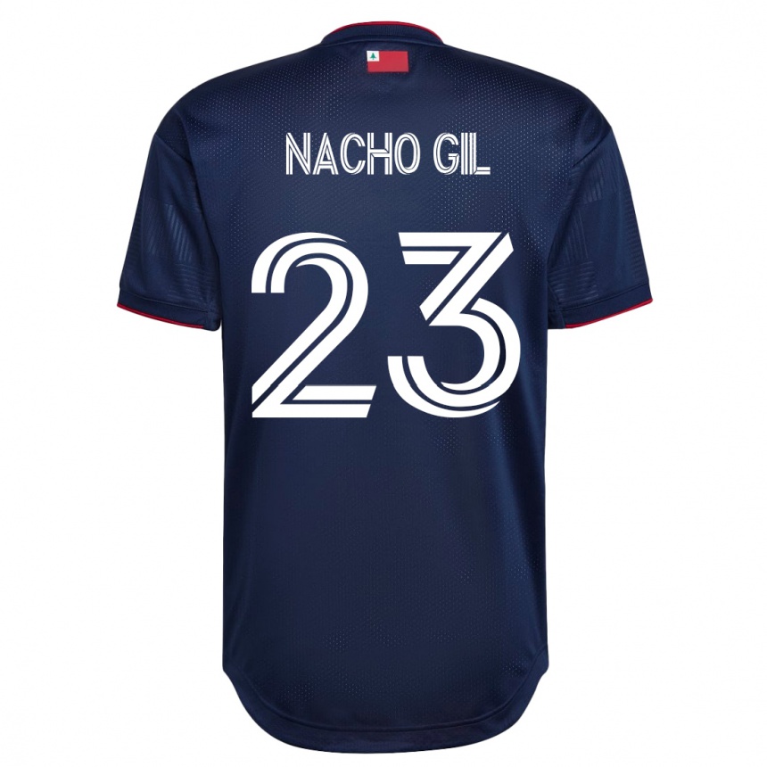 Moteriškas Nacho Gil #23 Karinis Jūrų Laivynas Namų Marškinėliai 2023/24 T-Shirt