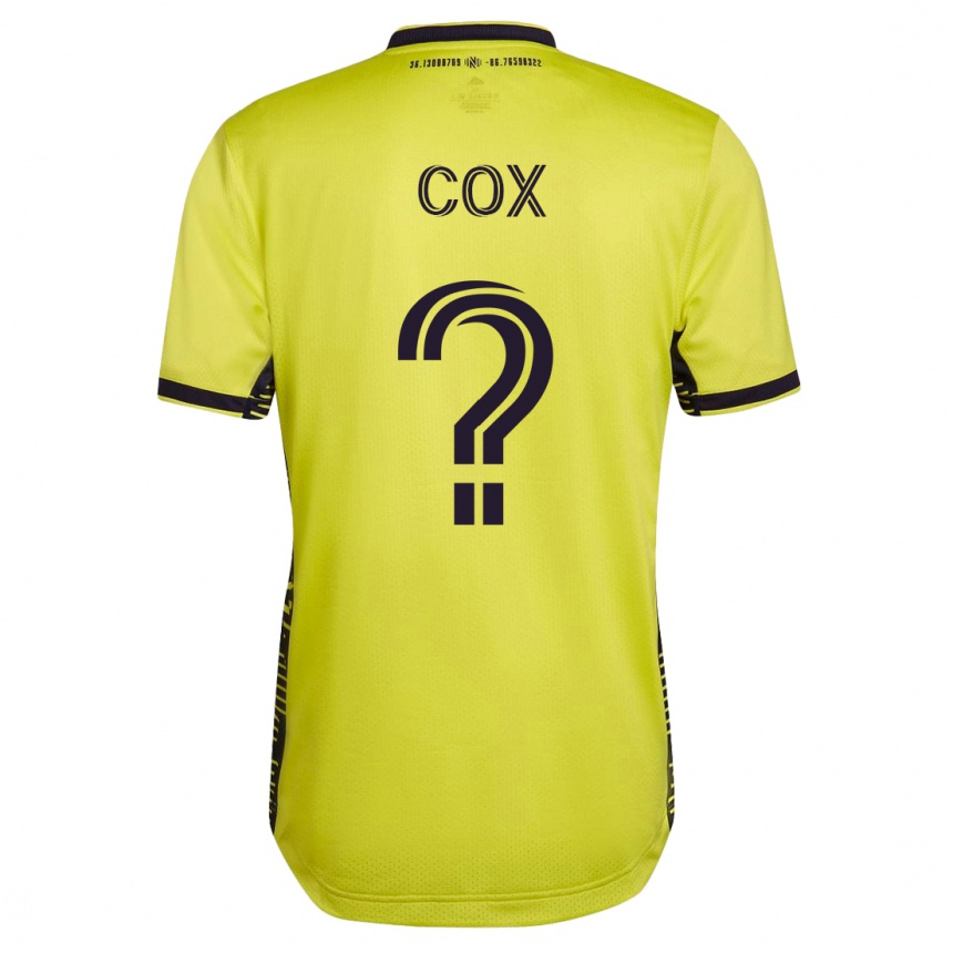Moteriškas Justin Cox #0 Geltona Namų Marškinėliai 2023/24 T-Shirt