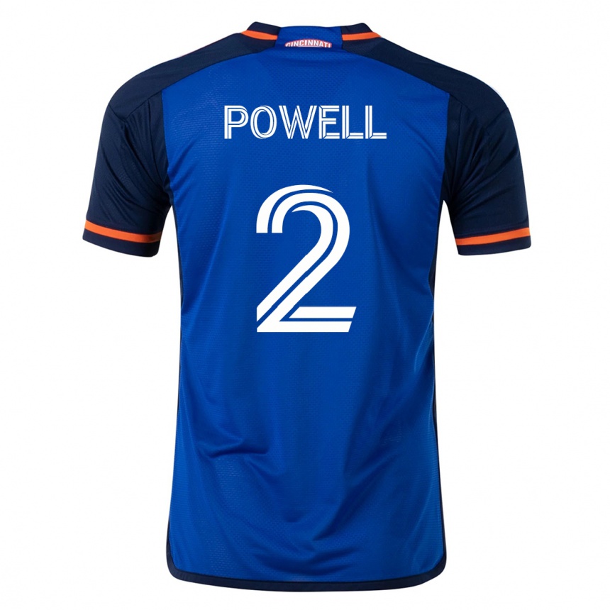 Moteriškas Alvas Powell #2 Mėlyna Namų Marškinėliai 2023/24 T-Shirt