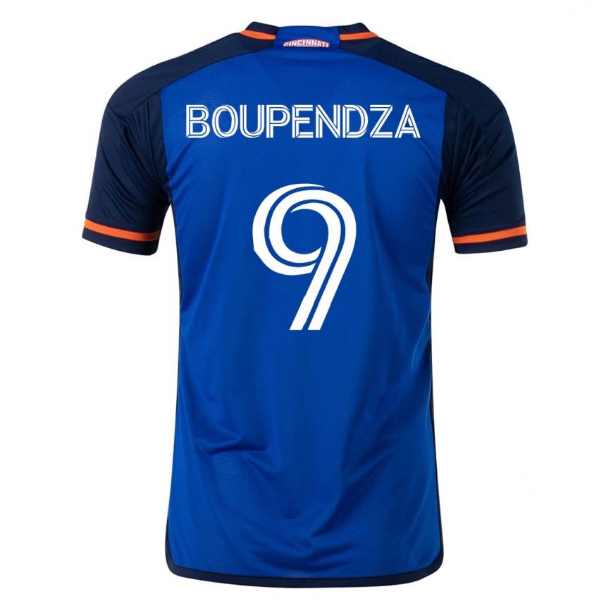 Moteriškas Aaron Boupendza #9 Mėlyna Namų Marškinėliai 2023/24 T-Shirt