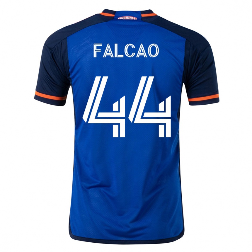 Moteriškas Kiano Falcao #44 Mėlyna Namų Marškinėliai 2023/24 T-Shirt