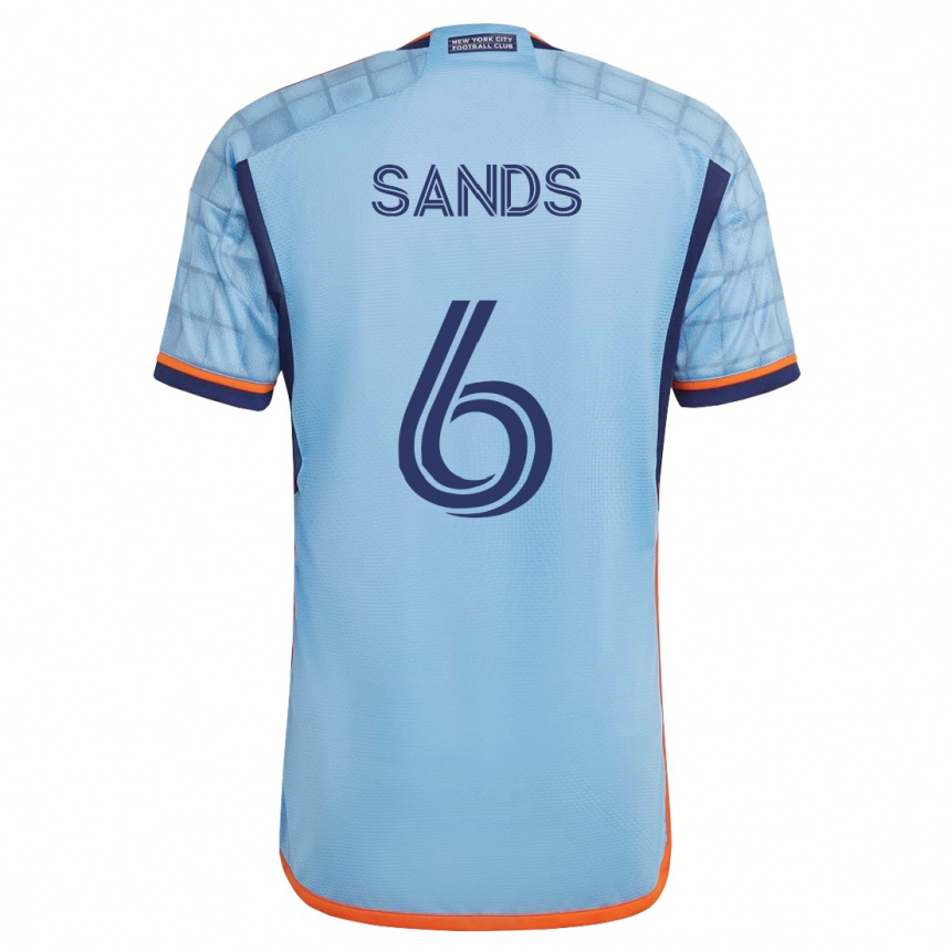 Moteriškas James Sands #6 Mėlyna Namų Marškinėliai 2023/24 T-Shirt