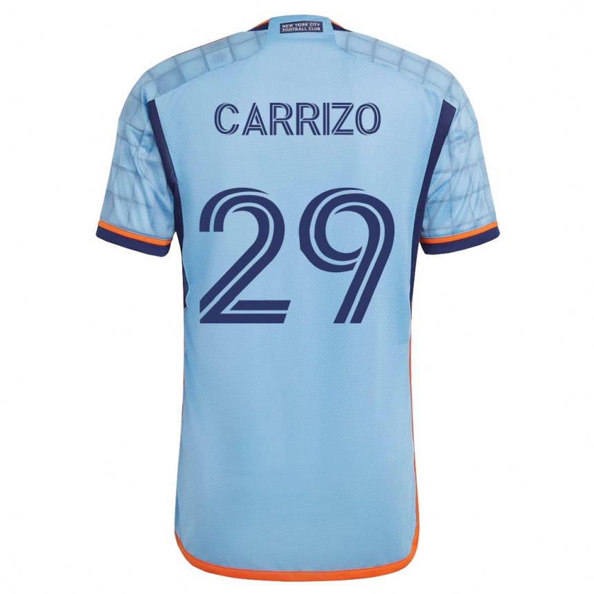 Moteriškas Máximo Carrizo #29 Mėlyna Namų Marškinėliai 2023/24 T-Shirt