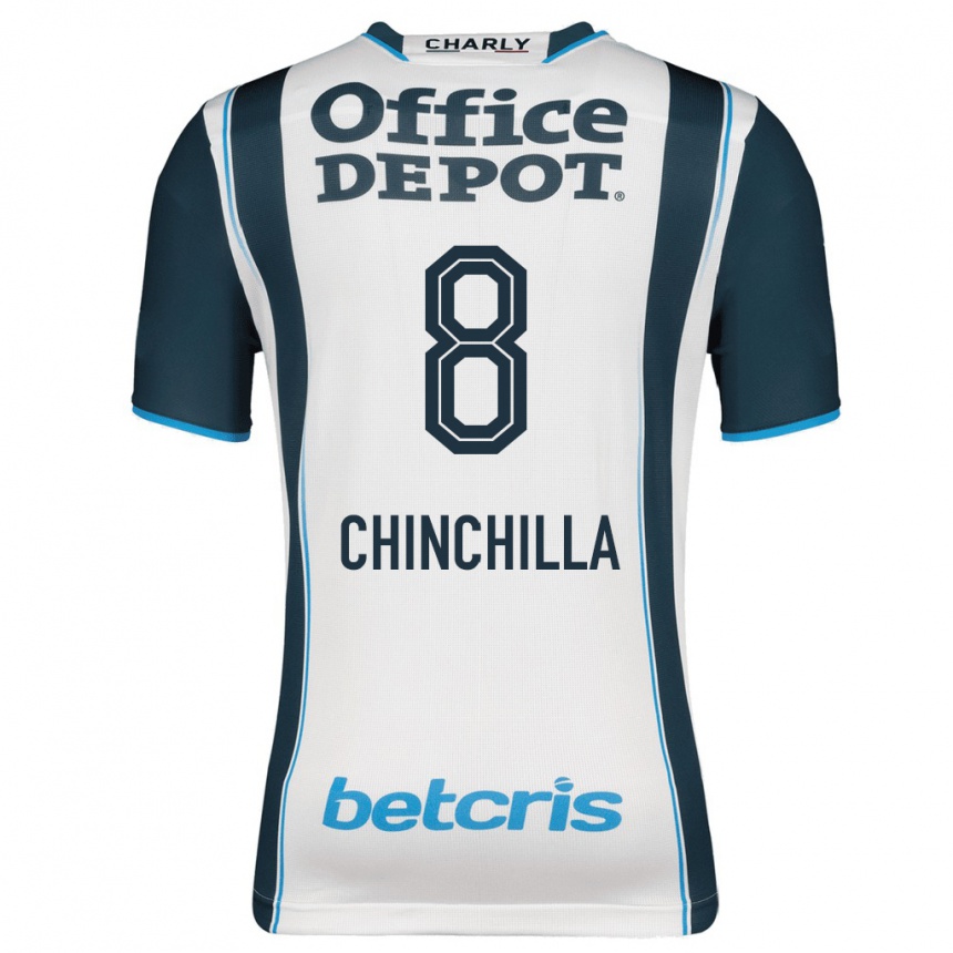 Moteriškas Priscila Chinchilla #8 Karinis Jūrų Laivynas Namų Marškinėliai 2023/24 T-Shirt