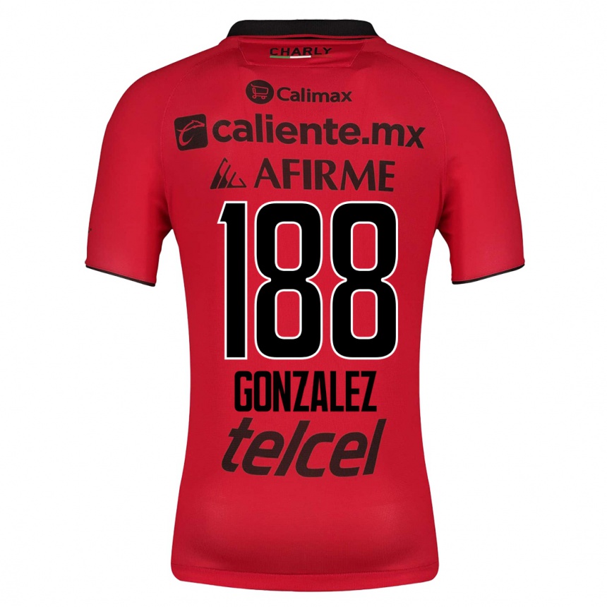 Moteriškas Jorge González #188 Raudona Namų Marškinėliai 2023/24 T-Shirt