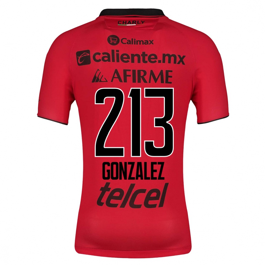 Moteriškas Óscar González #213 Raudona Namų Marškinėliai 2023/24 T-Shirt