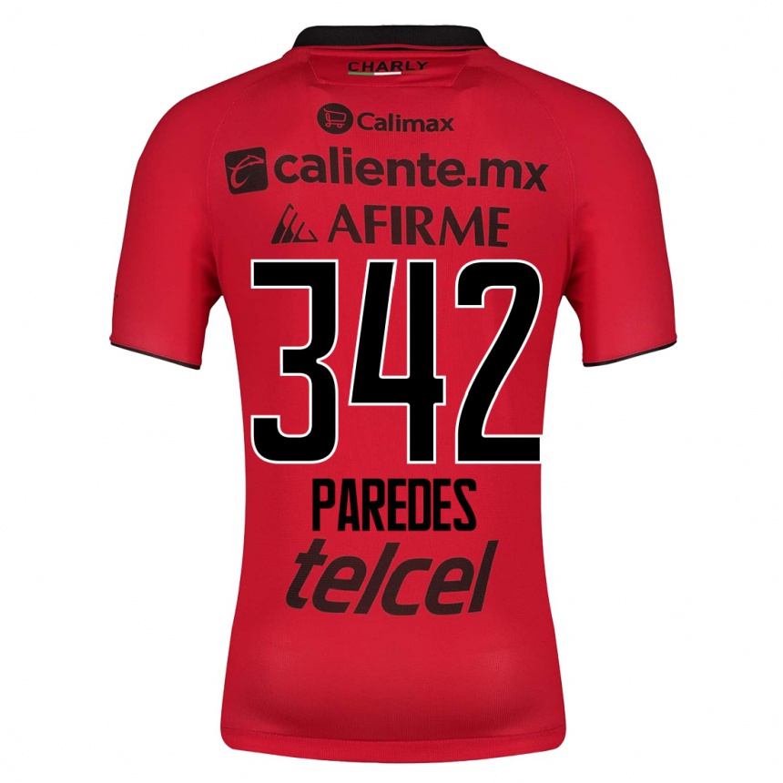Moteriškas Santiago Paredes #342 Raudona Namų Marškinėliai 2023/24 T-Shirt