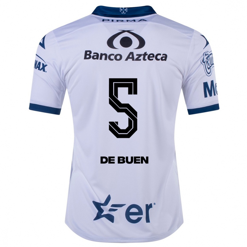 Moteriškas Diego De Buen #5 Baltas Namų Marškinėliai 2023/24 T-Shirt