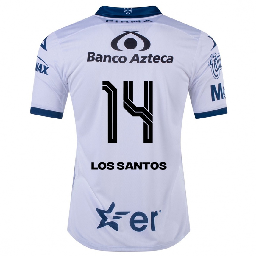 Moteriškas Lucas De Los Santos #14 Baltas Namų Marškinėliai 2023/24 T-Shirt