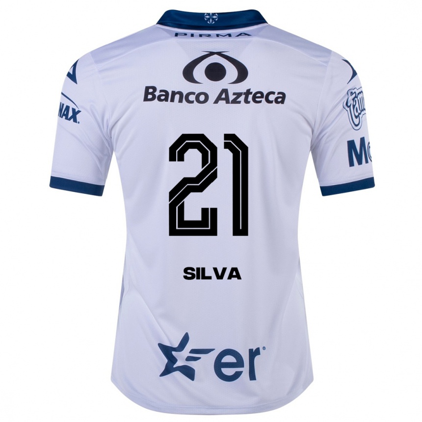 Moteriškas Gastón Silva #21 Baltas Namų Marškinėliai 2023/24 T-Shirt