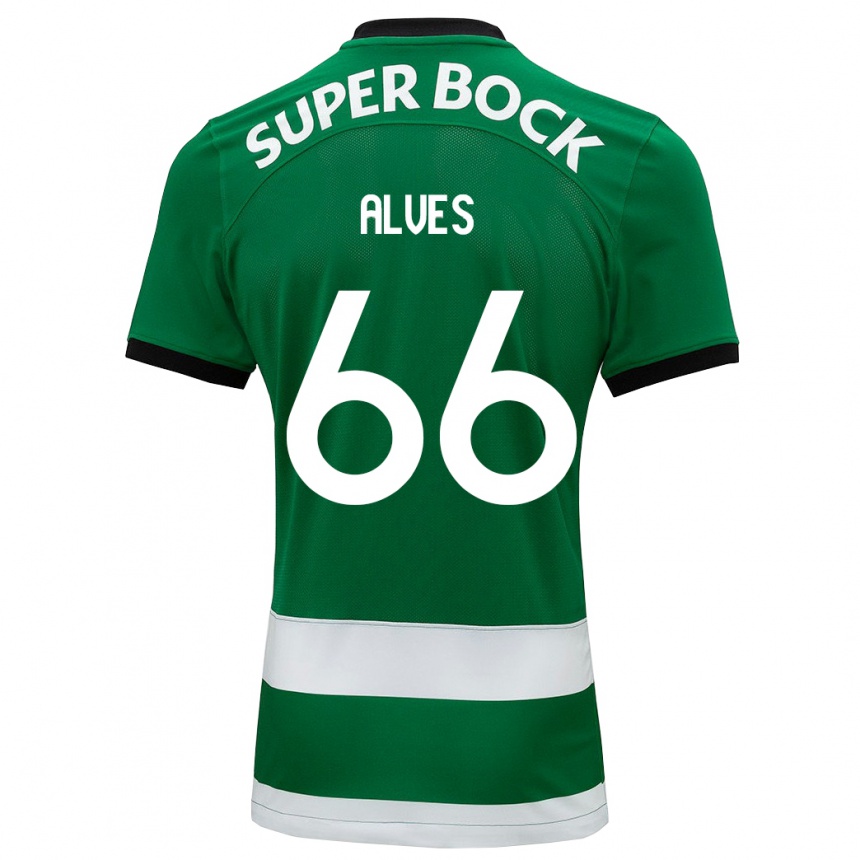 Moteriškas Miguel Alves #66 Žalias Namų Marškinėliai 2023/24 T-Shirt