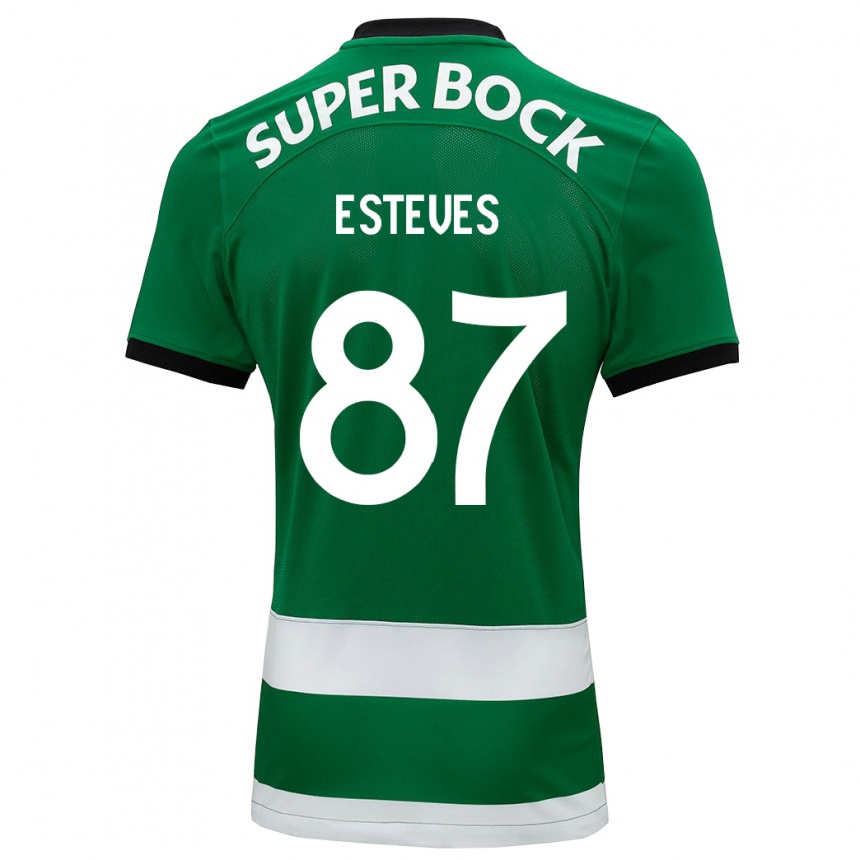 Moteriškas Gonçalo Esteves #87 Žalias Namų Marškinėliai 2023/24 T-Shirt