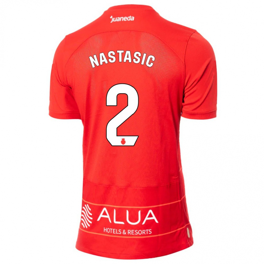 Moteriškas Matija Nastasic #2 Raudona Namų Marškinėliai 2023/24 T-Shirt