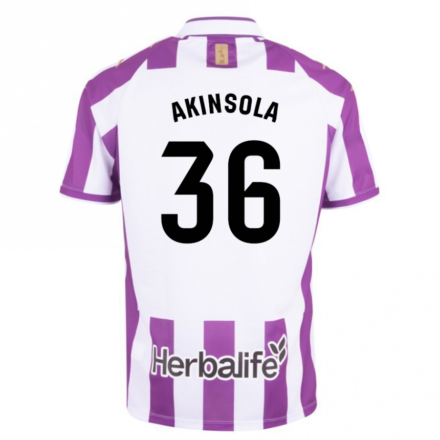 Moteriškas Tunde Akinsola #36 Violetinė Spalva Namų Marškinėliai 2023/24 T-Shirt