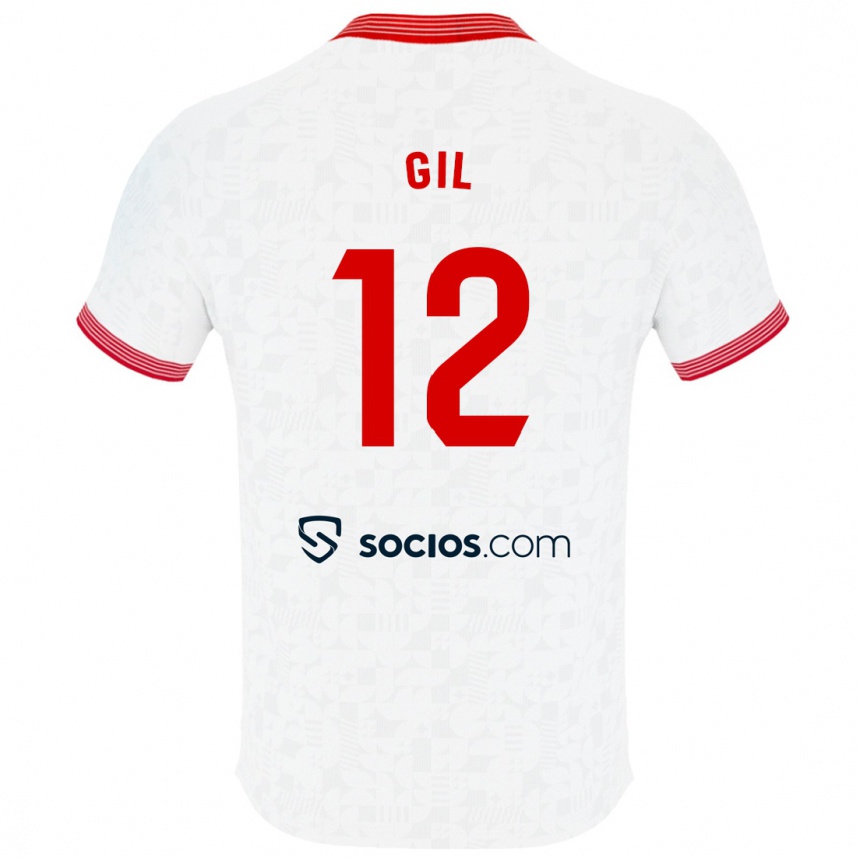 Moteriškas Dani Gil #12 Baltas Namų Marškinėliai 2023/24 T-Shirt