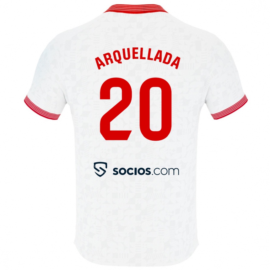 Moteriškas Álvaro Arquellada #20 Baltas Namų Marškinėliai 2023/24 T-Shirt