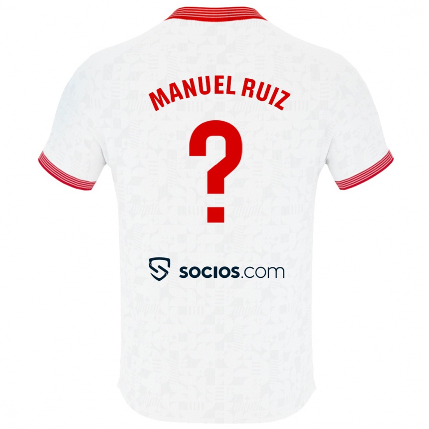 Moteriškas José Manuel Ruiz #0 Baltas Namų Marškinėliai 2023/24 T-Shirt