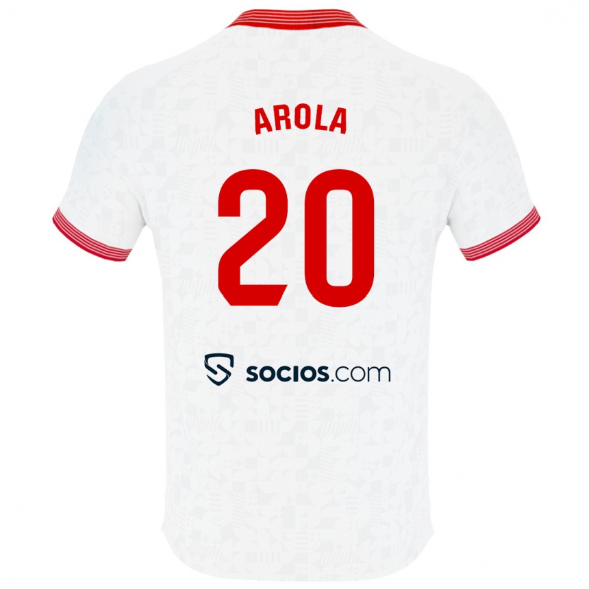 Moteriškas Arola Aparicio Gili #20 Baltas Namų Marškinėliai 2023/24 T-Shirt