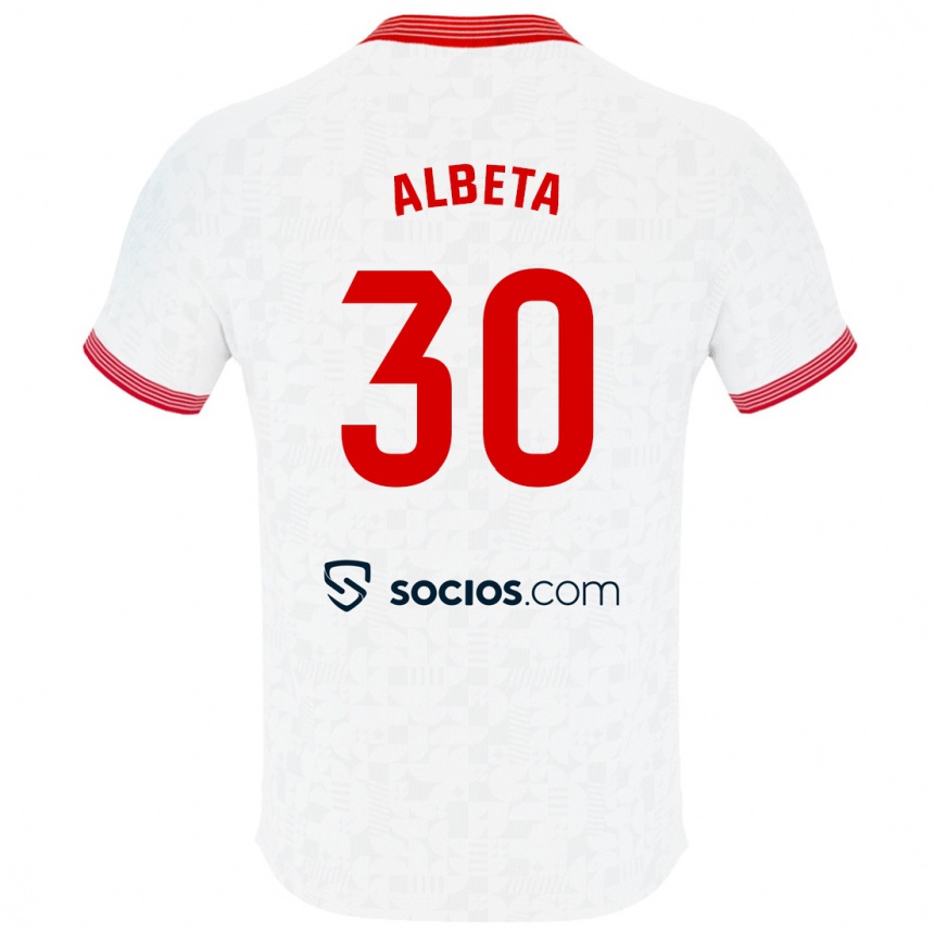 Moteriškas Alba María López Montiel #30 Baltas Namų Marškinėliai 2023/24 T-Shirt