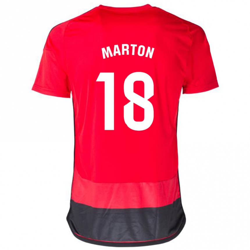 Moteriškas Javier Martón #18 Raudona Juoda Namų Marškinėliai 2023/24 T-Shirt