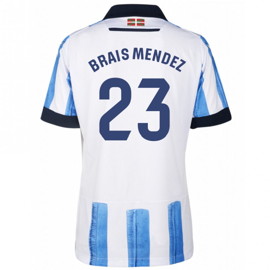 Moteriškas Brais Méndez #23 Mėlyna Balta Namų Marškinėliai 2023/24 T-Shirt