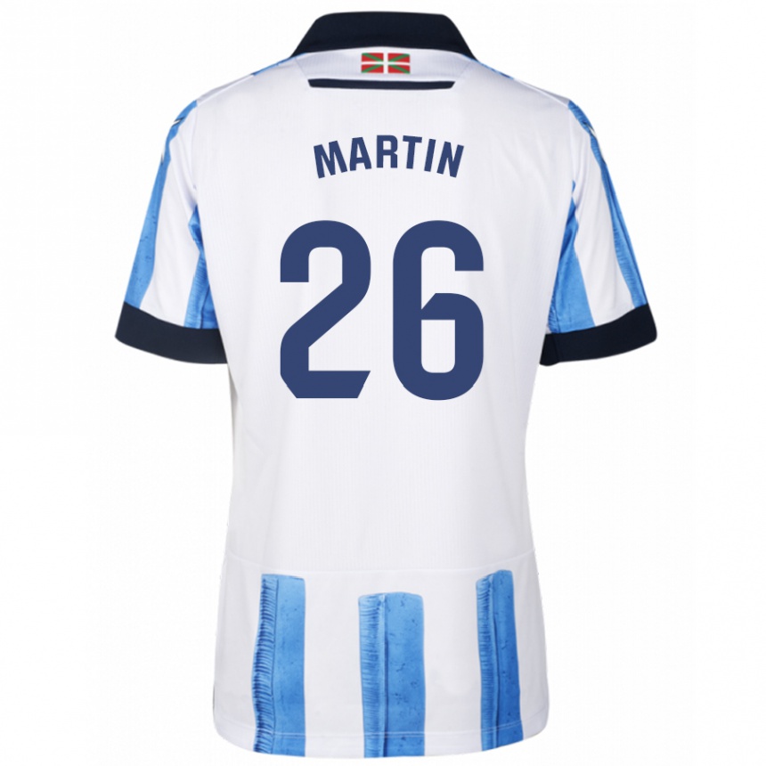 Moteriškas Jon Martín #26 Mėlyna Balta Namų Marškinėliai 2023/24 T-Shirt