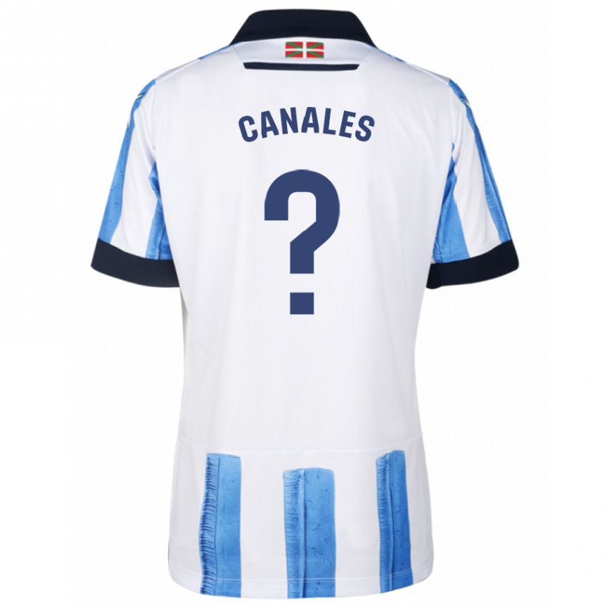 Moteriškas Cristian Canales #0 Mėlyna Balta Namų Marškinėliai 2023/24 T-Shirt