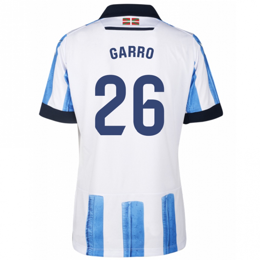 Moteriškas Jon Garro #26 Mėlyna Balta Namų Marškinėliai 2023/24 T-Shirt