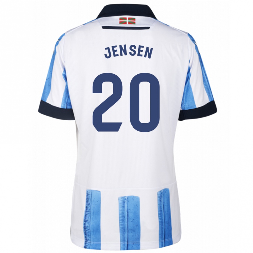 Moteriškas Synne Jensen #20 Mėlyna Balta Namų Marškinėliai 2023/24 T-Shirt