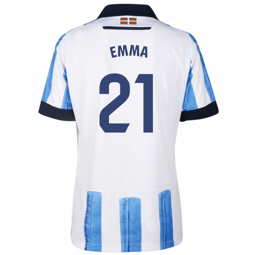 Moteriškas Emma Ramirez Gorgoso #21 Mėlyna Balta Namų Marškinėliai 2023/24 T-Shirt