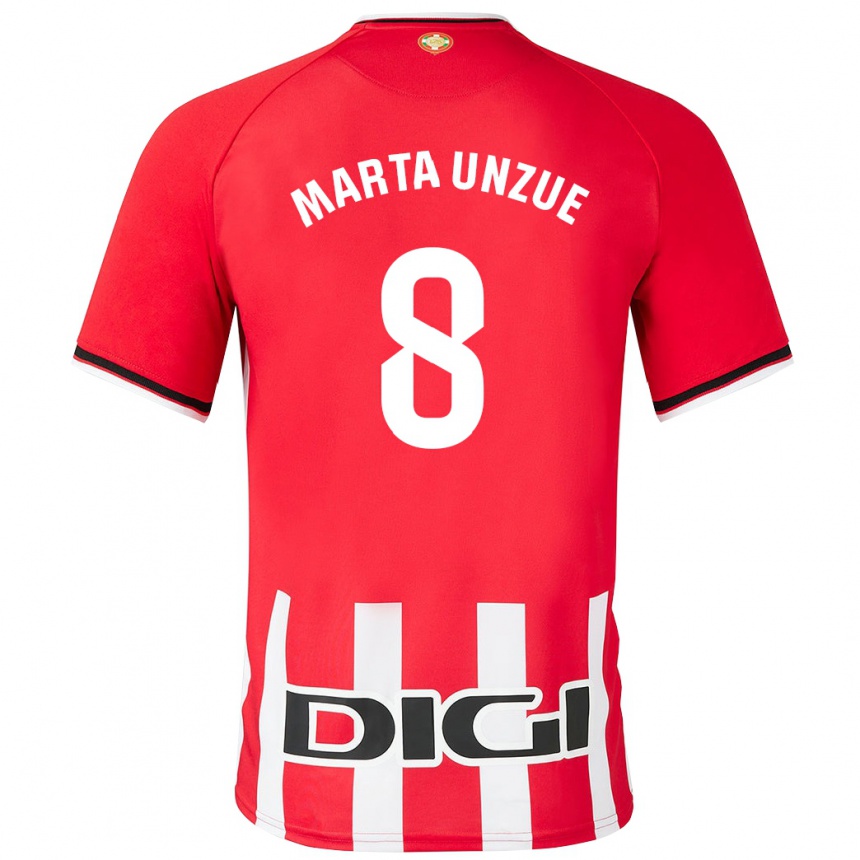 Moteriškas Marta Unzué Urdániz #8 Raudona Namų Marškinėliai 2023/24 T-Shirt