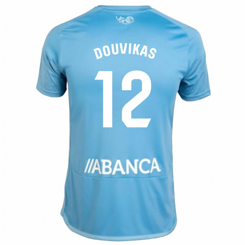 Moteriškas Anastasios Douvikas #12 Mėlyna Namų Marškinėliai 2023/24 T-Shirt