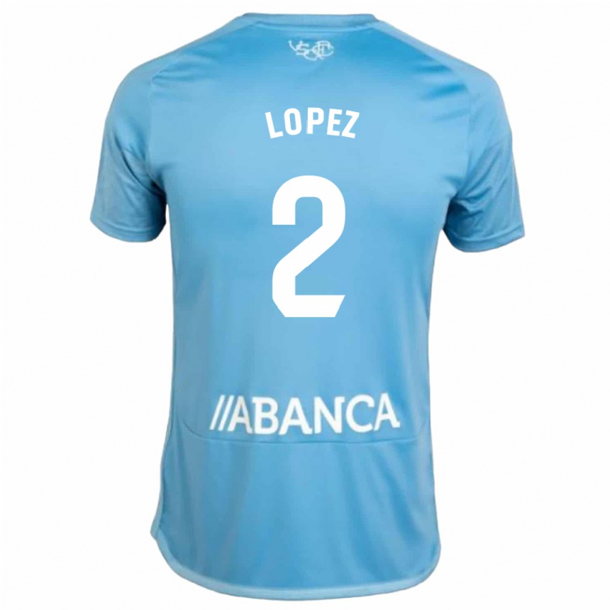 Moteriškas Iván López #2 Mėlyna Namų Marškinėliai 2023/24 T-Shirt