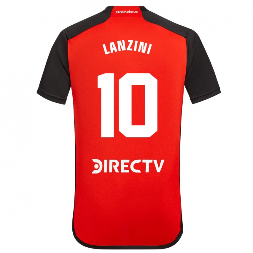 Moteriškas Manuel Lanzini #10 Raudona Išvykos Marškinėliai 2023/24 T-Shirt