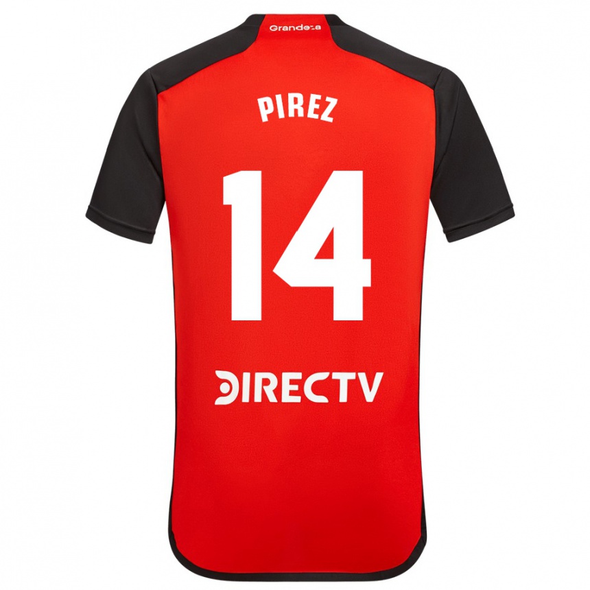 Moteriškas Leandro González Pírez #14 Raudona Išvykos Marškinėliai 2023/24 T-Shirt