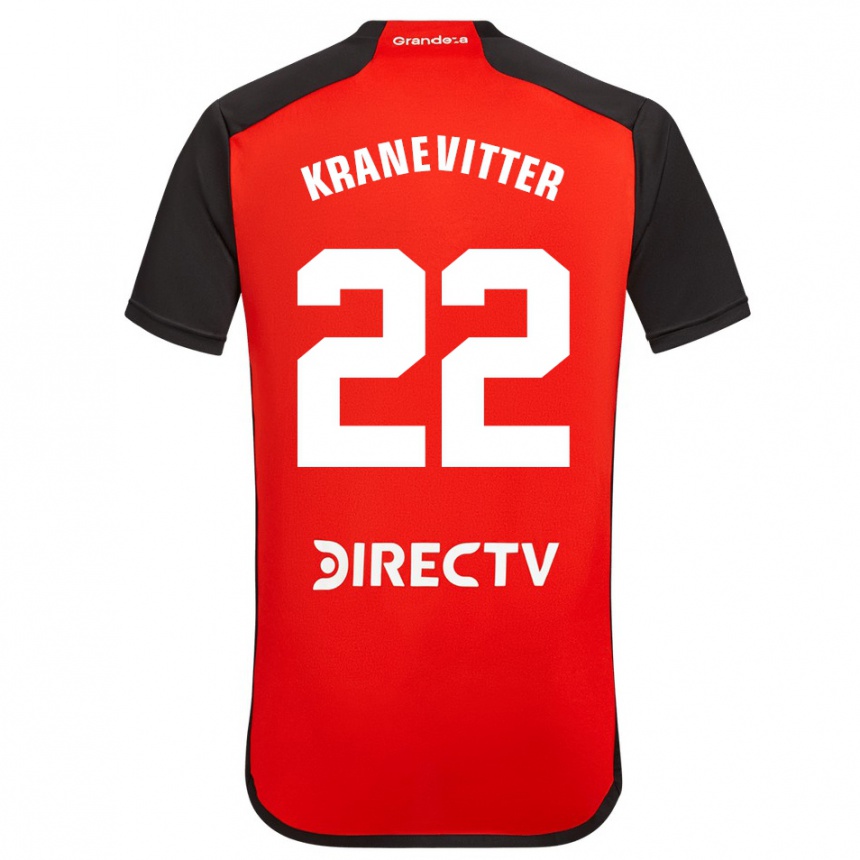 Moteriškas Matías Kranevitter #22 Raudona Išvykos Marškinėliai 2023/24 T-Shirt