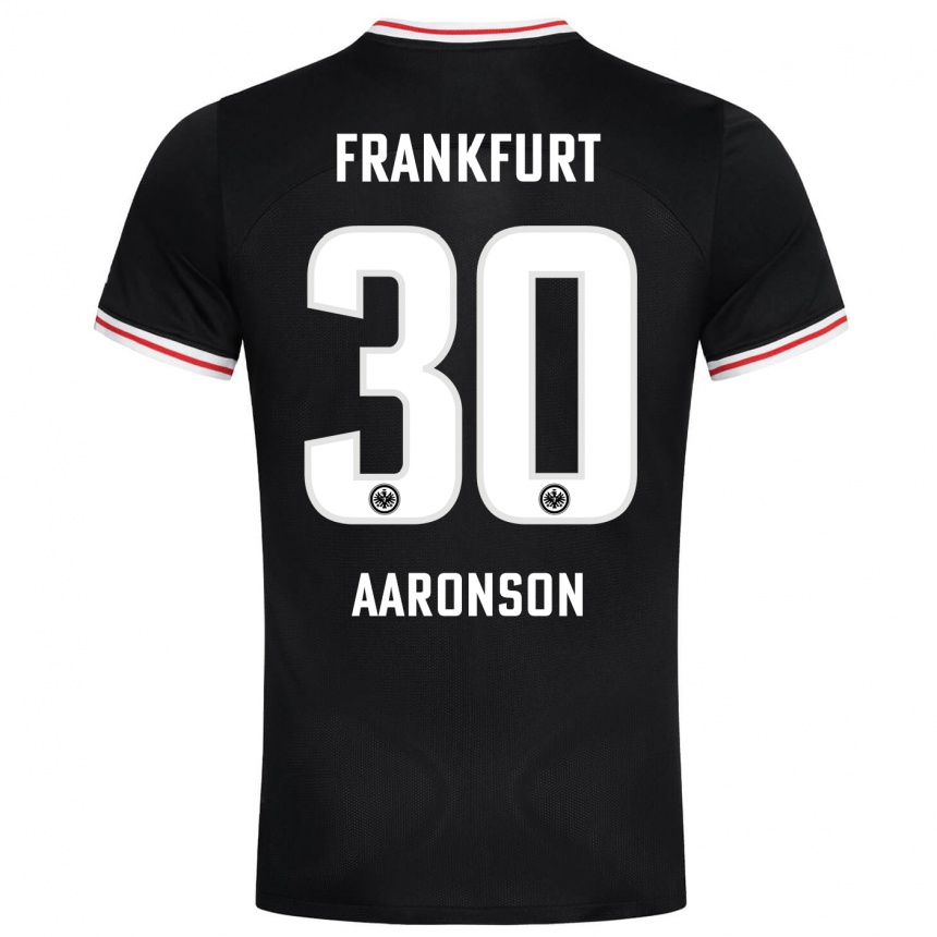 Moteriškas Paxten Aaronson #30 Juoda Išvykos Marškinėliai 2023/24 T-Shirt