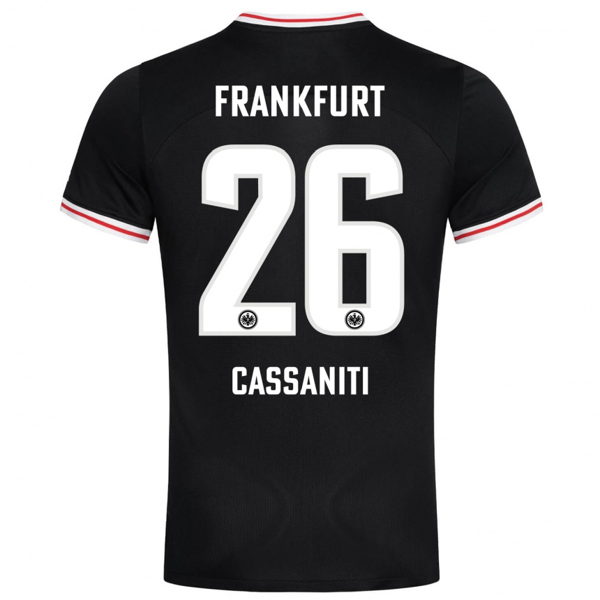 Moteriškas Nino Cassaniti #26 Juoda Išvykos Marškinėliai 2023/24 T-Shirt