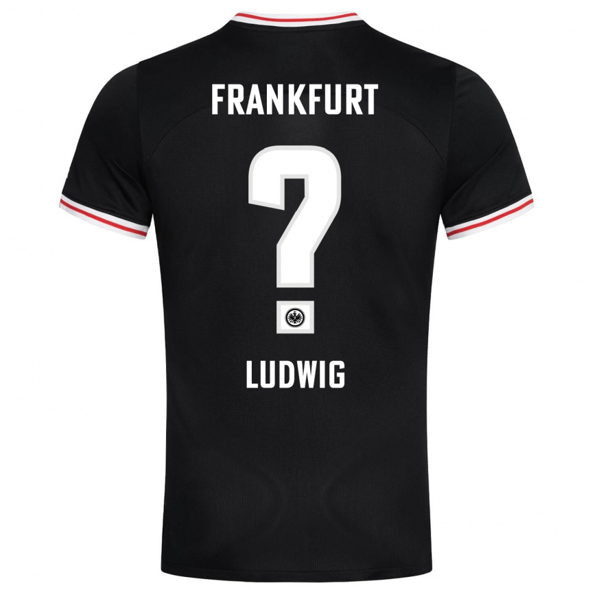 Moteriškas Finn Ludwig #0 Juoda Išvykos Marškinėliai 2023/24 T-Shirt