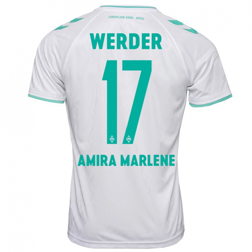 Moteriškas Amira Marlene Dahl #17 Baltas Išvykos Marškinėliai 2023/24 T-Shirt