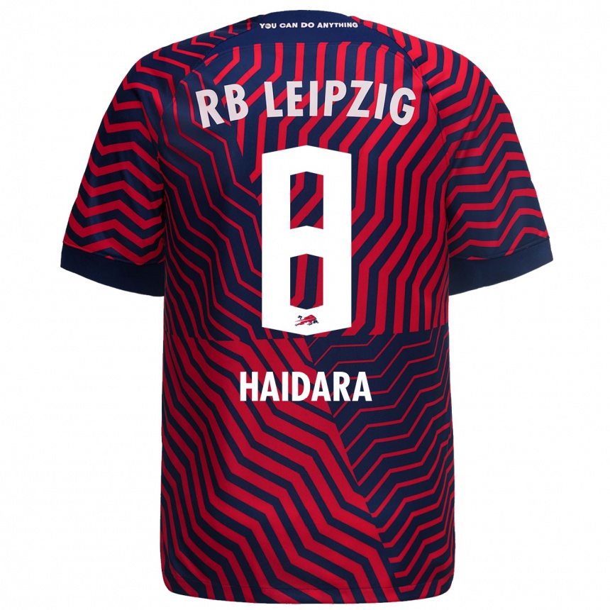 Moteriškas Amadou Haidara #8 Mėlyna Raudona Išvykos Marškinėliai 2023/24 T-Shirt