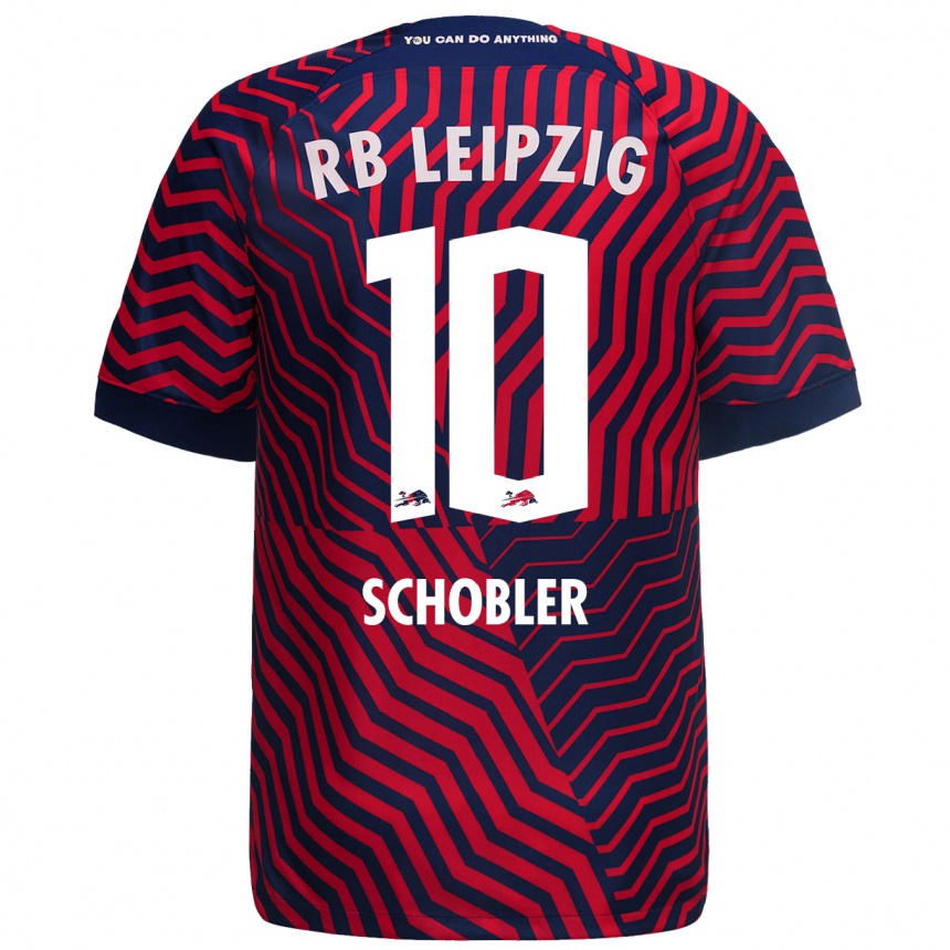 Moteriškas Laurin Schößler #10 Mėlyna Raudona Išvykos Marškinėliai 2023/24 T-Shirt