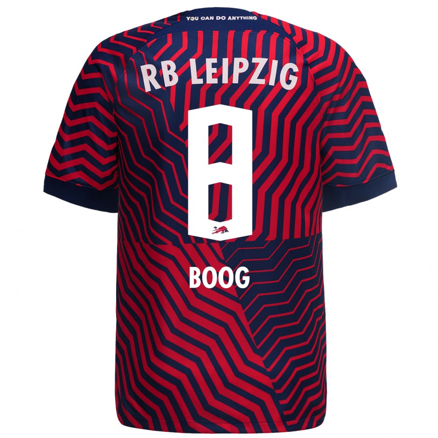 Moteriškas Miguel Boog #8 Mėlyna Raudona Išvykos Marškinėliai 2023/24 T-Shirt