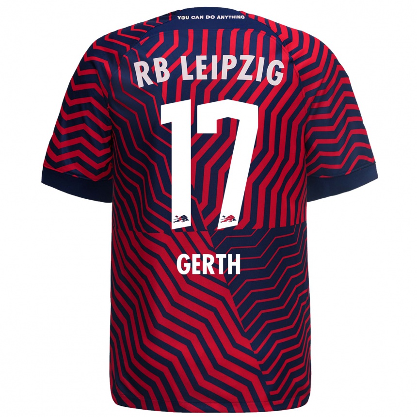 Moteriškas Amos Gerth #17 Mėlyna Raudona Išvykos Marškinėliai 2023/24 T-Shirt