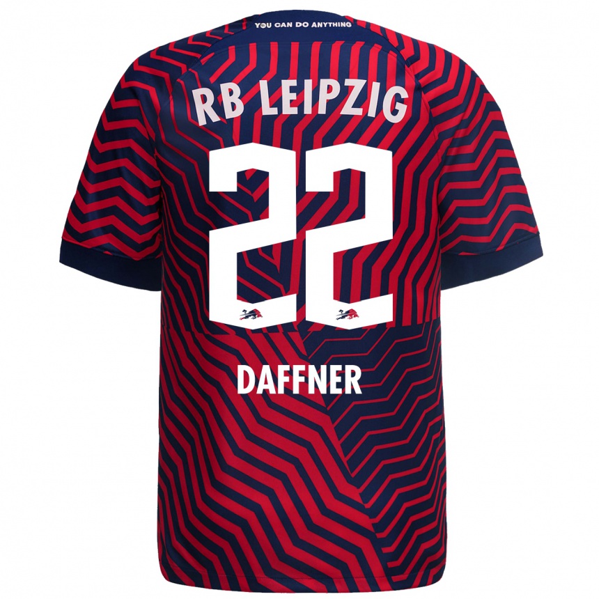 Moteriškas Felix Daffner #22 Mėlyna Raudona Išvykos Marškinėliai 2023/24 T-Shirt