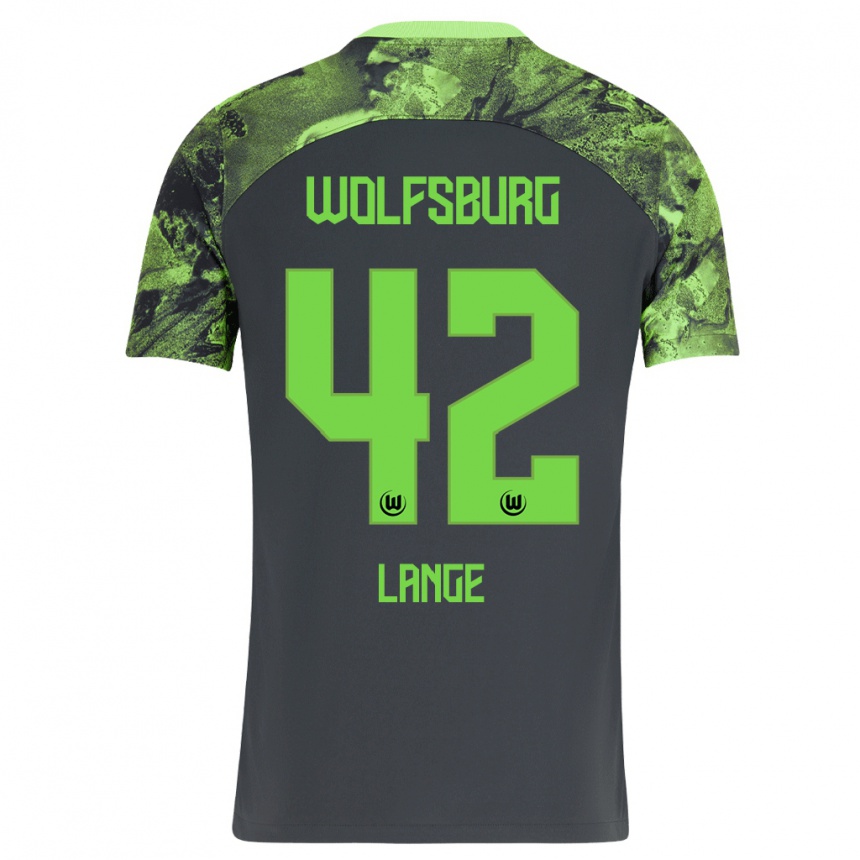 Moteriškas Felix Lange #42 Tamsiai Pilka Išvykos Marškinėliai 2023/24 T-Shirt