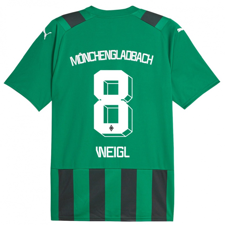 Moteriškas Julian Weigl #8 Juoda Žalia Išvykos Marškinėliai 2023/24 T-Shirt