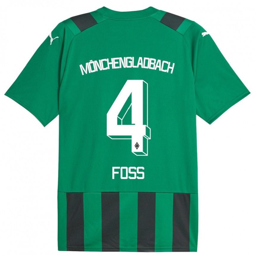 Moteriškas Jonathan Foss #4 Juoda Žalia Išvykos Marškinėliai 2023/24 T-Shirt