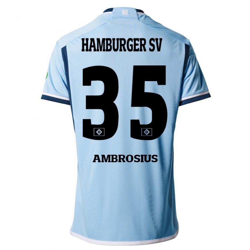 Moteriškas Stephan Ambrosius #35 Mėlyna Išvykos Marškinėliai 2023/24 T-Shirt