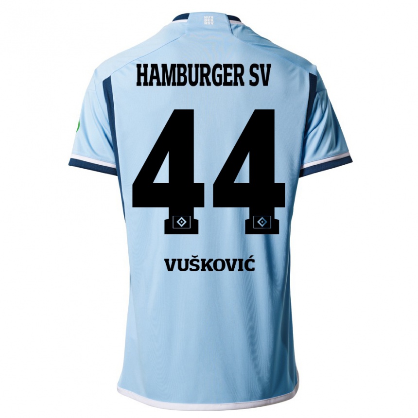 Moteriškas Mario Vuskovic #44 Mėlyna Išvykos Marškinėliai 2023/24 T-Shirt